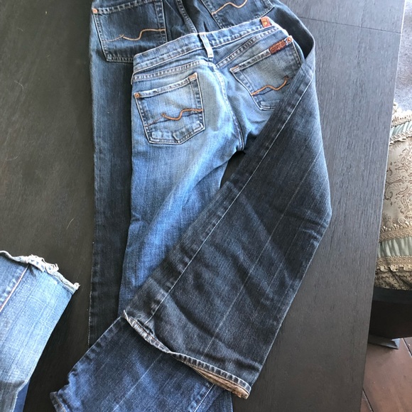 9 pairs of women’s designer denim jeans. 7 for all mankind, true religion & more - Picture 2 of 15